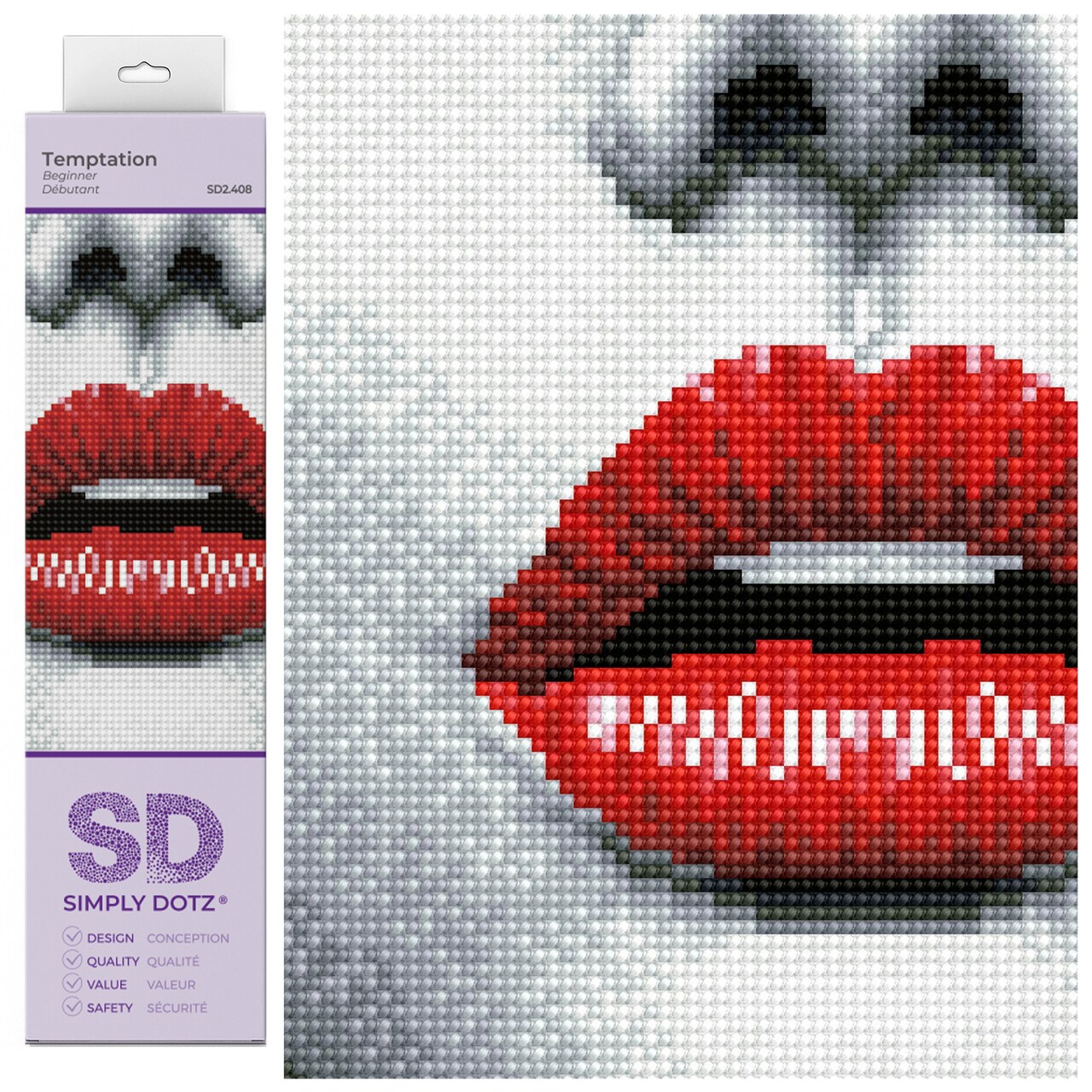 Diamond Dotz Kits - Temptation, Full Drill, Round Dotz, Diamond Painting Kits, Diamond Art Kits for Adults, Gem Art, Diamond Art, Diamond Dotz Kits, 9.8"x9.1"